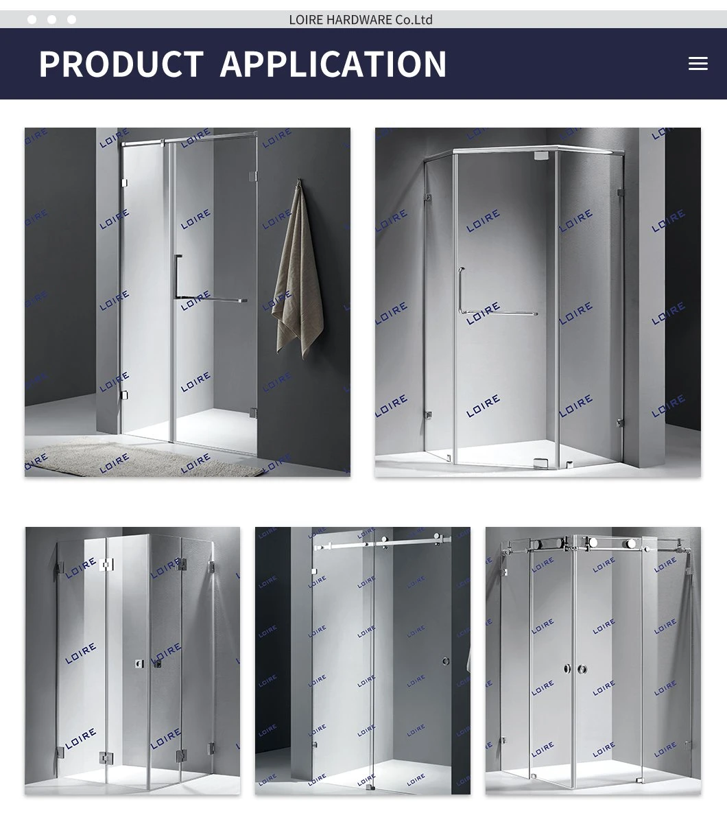 Loire Brass Stainless-Steel Bathroom Shower Enclosure Hardware Accessories Manufacturer Grab Bar Glass Door Pull Handle & Towel Bar Combo