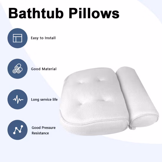 熱い販売の白いシリコーンの快適なSPAバスピロー